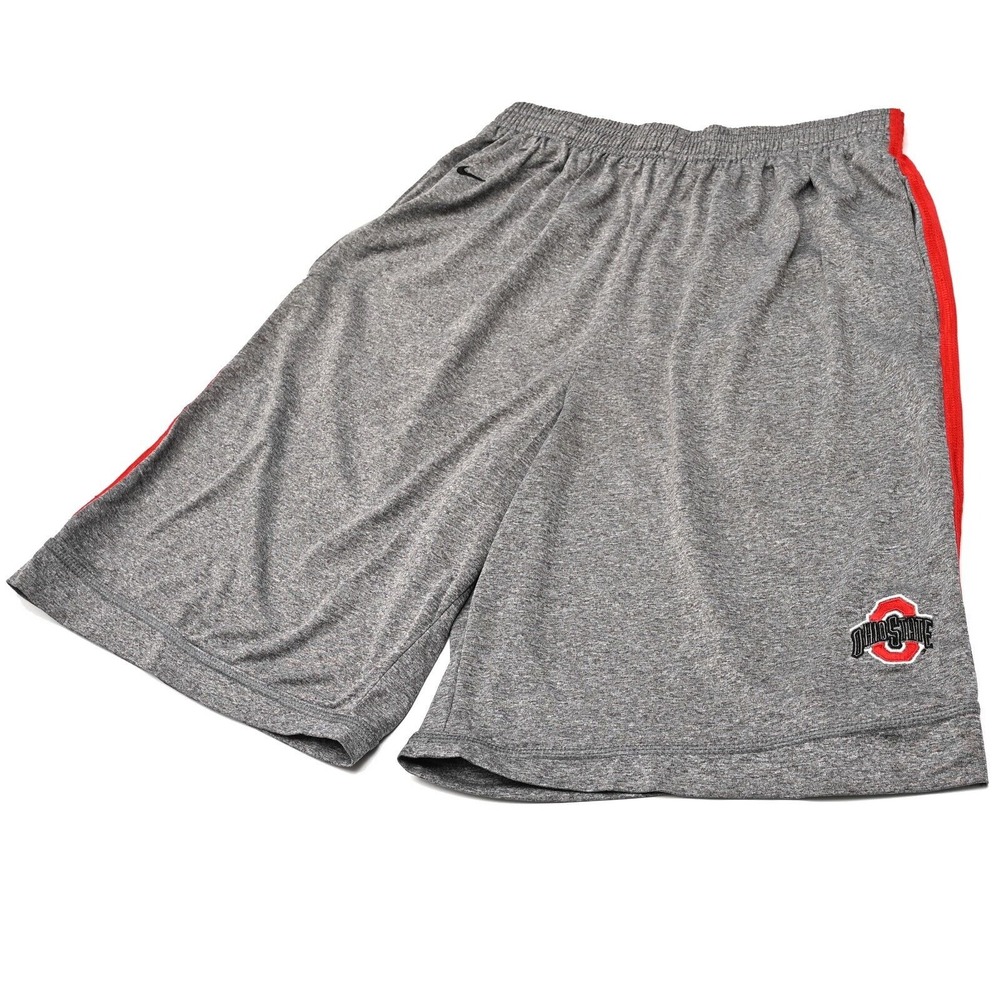 Ohio State Buckeyes Shorts Mens Medium Gray Nike Dri Fit‎ Gym Basketball Swoosh